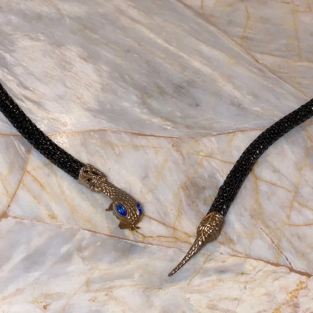 Reptile-Themed Black and Gold Necklace‎ or Belt